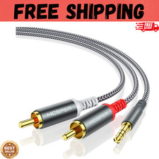 RCA to 3.5mm AUX Cable, 6.6 Feet 3.5 mm 1/8 to RCA 2-Male Headphone Jack Adapt