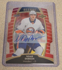 NOAH DOBSON 2019-20 UPPER DECK ALLURE HOCKEY ROOKIE RED RAINBOW AUTO SP/349 #96