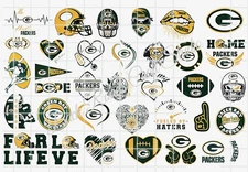 Green Bay Packers  Waterslide Nail Art Decals Set Of 50  Instructions & Bonus