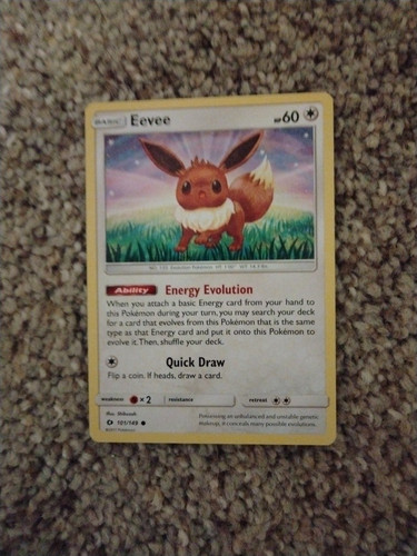 2017 Pokemon Sun and & Moon Base Set Eevee 101/149 Common NM - Picture 1 of 2