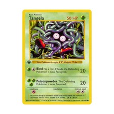 1999 tangela pokemon card value Base Set First Edition #66(Shadowless) This attack does 30 damage times the number of heads TANGELA CARD #114 POKEMON TRADING