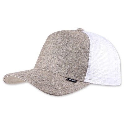 DJINNS   TRUCKER HFT MESH CAP Linen Flannel Soft Canvas Basic Snapback Hat Kappe