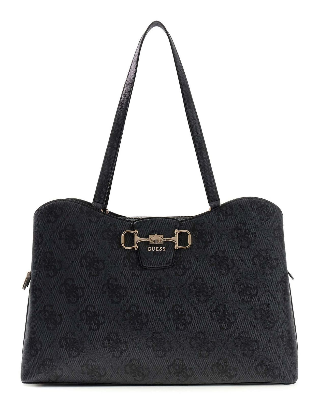 GUESS shoulder bag Janie Logo Tote Bag Coal Logo