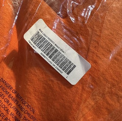 Supreme Box Logo Hooded Sweatshirt Hoodie Dark Orange Size Large