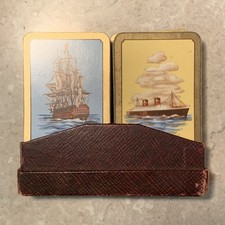 HM Victory & RM Queen Elizabeth Bridge Playing Cards Deck Ship Nautical Vintage