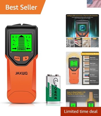 5-in-1 Stud Finder Wall Scanner with HD LCD Display & Smart Chip - Blood Orange