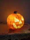 Vintage Hard Plastic Light Up Jack O Lantern Pumpkin Lamp Halloween Decor 7” — photo 2