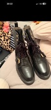 Image of All Saints Victoria Black Suede Ankle Boots with Heeled Ankle Buckle