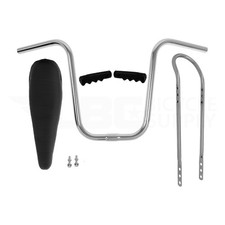 16" VINTAGE OG LOWIRDER BANANA SEAT W/LOWRIDER GRIPS SISSYBAR  HANDLEBAR BLACK