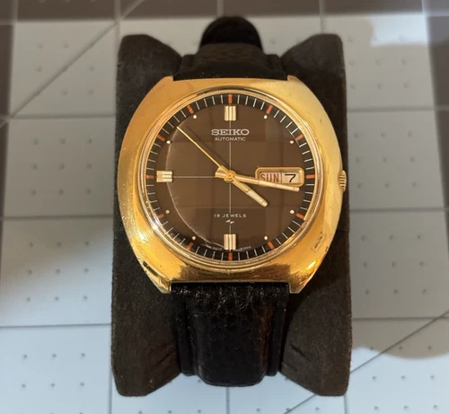 Vintage, Seiko, Automatic, Brown Dial Watch, 7006-6010, Refurbished, Polished