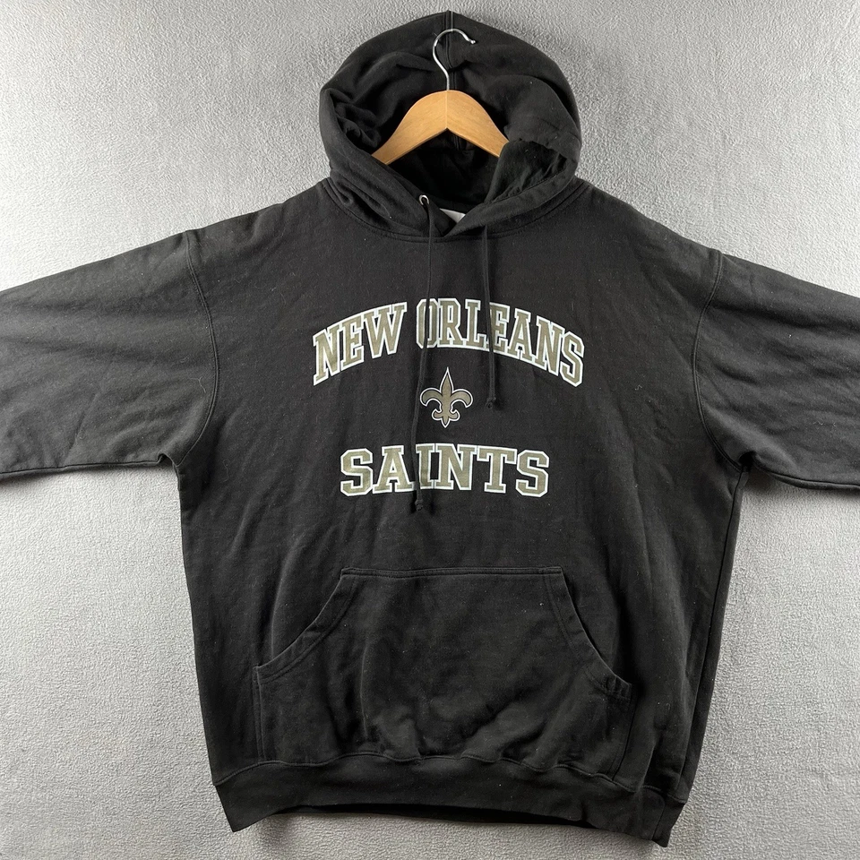 Мужская толстовка с капюшоном New Orleans Saints XXL черная величественная толстовка пуловер NFL винтажная - Изображение 2 из 4