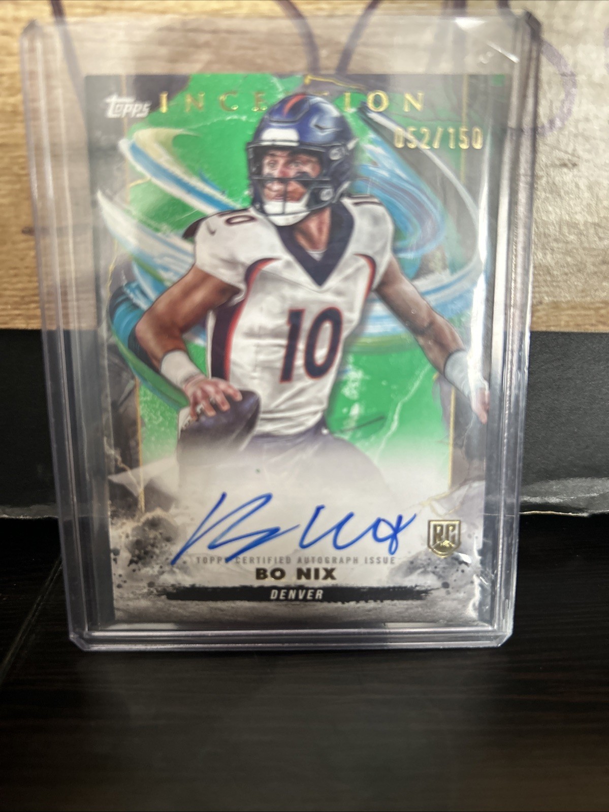 2024 Topps Inception - Rookie Autographs Bo Nix #RA-BN Green /150 (AU, RC)