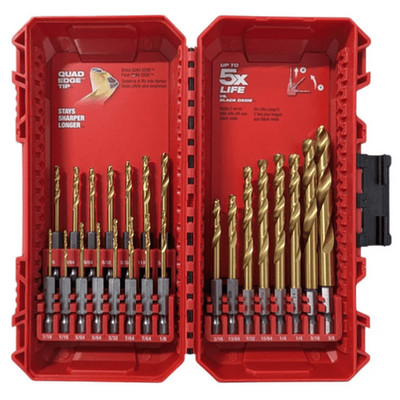 Milwaukee SHOCKWAVE 23-Piece Impact Duty RED HELIX Titanium Twist Drill Bit Set 