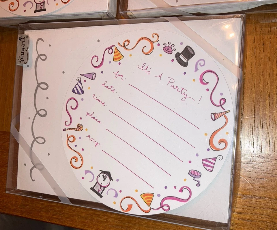 3 Paquetes Mara Mi "It's A Party" 30 Tarjetas Invitaciones Total Nuevo Con Etiquetas Foto 2 de 4