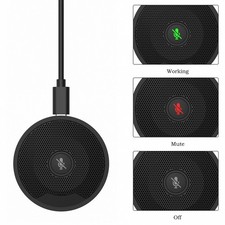 USB Round Conference Microphone 360 Omnidirectional Condenser for PC