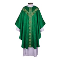 Green Traditio Semi-Gothic Chasuble Y Orphrey and Understole