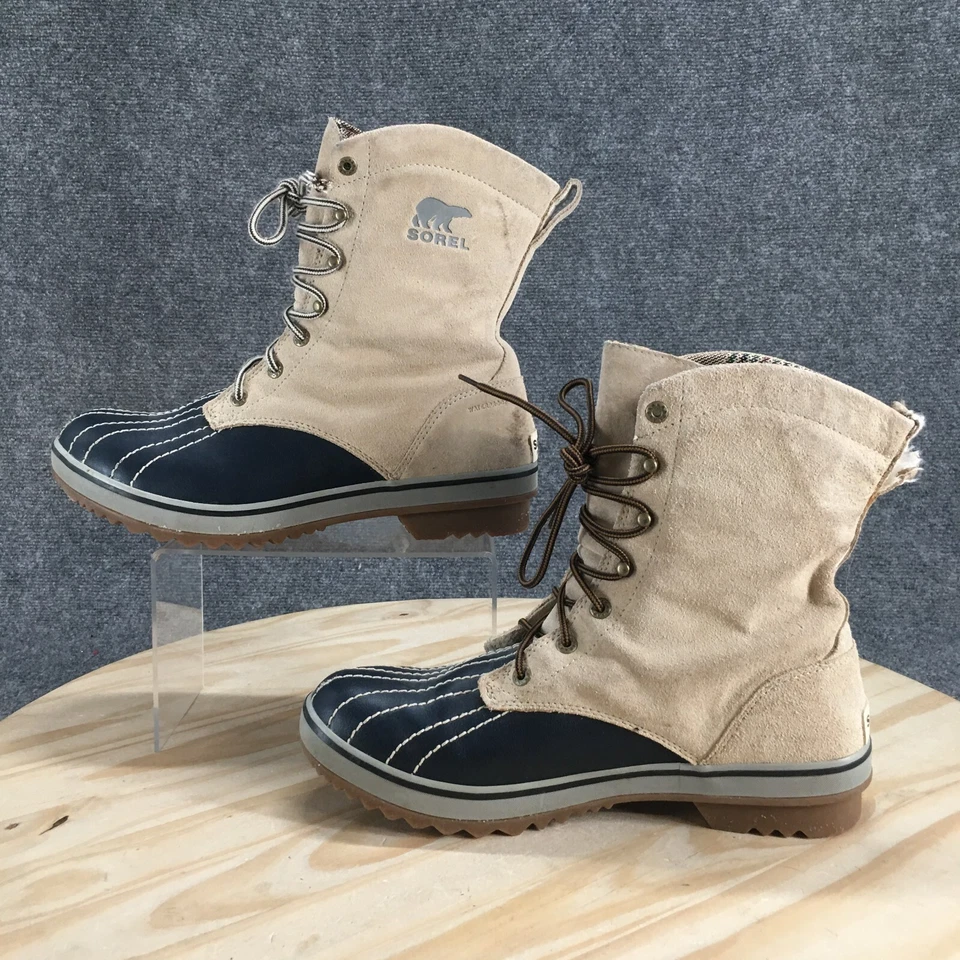 Sorel 靴子 男式 8.5 Tivoli Camp 冬季 雪米色 皮革 系带 中筒 — 第 2/4 张图片