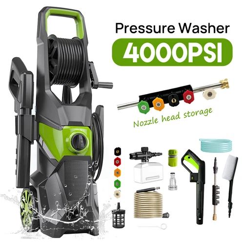 4000PSI Universal Electric Water Cleaner High Pressure Washer Gurney 10M Hose