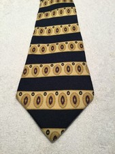 Tommy Hilfiger 100% Italian Silk Made In USA Multi Pattern 60" Long Blue