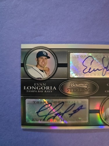 2008 BOWMAN STERLING DUAL AUTOGRAPH EVAN LONGORIA/GEOVANY SOTO # /99 - Picture 4 of 5
