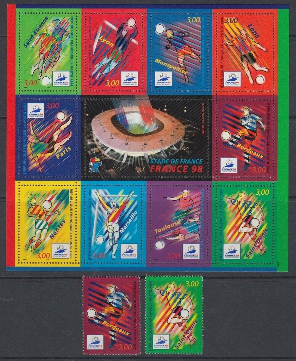 FRANCE 1998 WORLD CUP MINT SHEETLET & PAIR (ID:R56509) | eBay