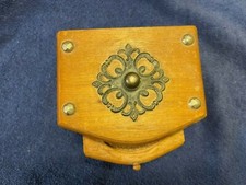 Vintage Wood Cork Drink Coasters 7 Set Wooden Storage Box Holder