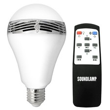 SOUNDLAMP Dimmable LED Cool White Energy Saver Light Bulb w Bluetooth Speaker
