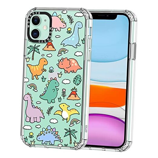 Case for [Buffertech 6.6ft Military-Grade Drop iPhone 11 Clear - Dinosaur Land