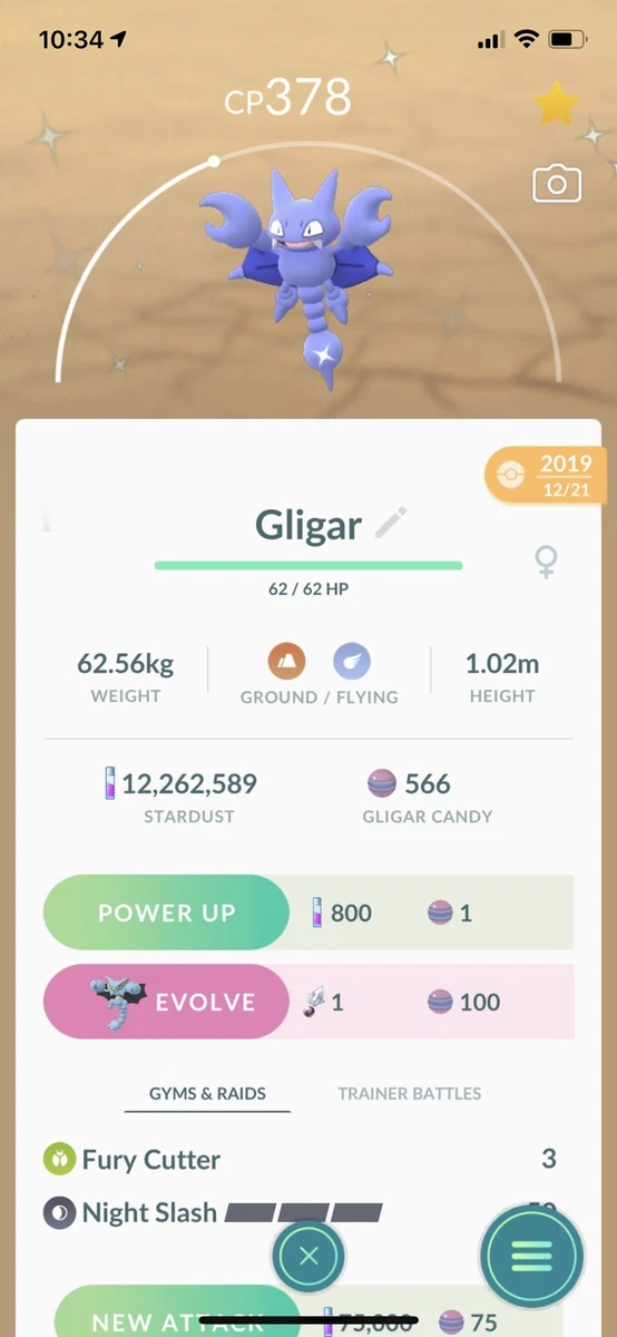 Service Pour Pokémon GO : Échange De Shiny Gligar (Scorplane) - Dispo 30 Jours Ou Déjà Capturé