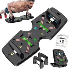Foldable Portable Push Up Board Multi-Function 10 in 1 Push Up Bar Black