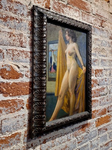 Niels Peter Nielsen- Nude Female with Towel -1930s Oil Painting - Picture 7 of 8