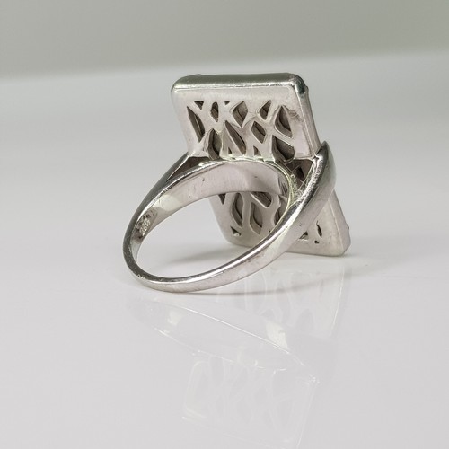 Solid Sterling Silver 925 Chunky Mirror Facited Square Gemstone Ring Size 6.5 - Picture 14 of 22