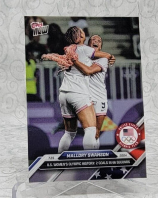2024 Topps Now Olympics #1 USWNT Mallory Swanson 2 Goals