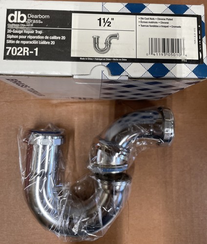 DEARBORN BRASS, 702R-1, P-Trap 1-1/2 Zoll, Messing verchromt, NEU