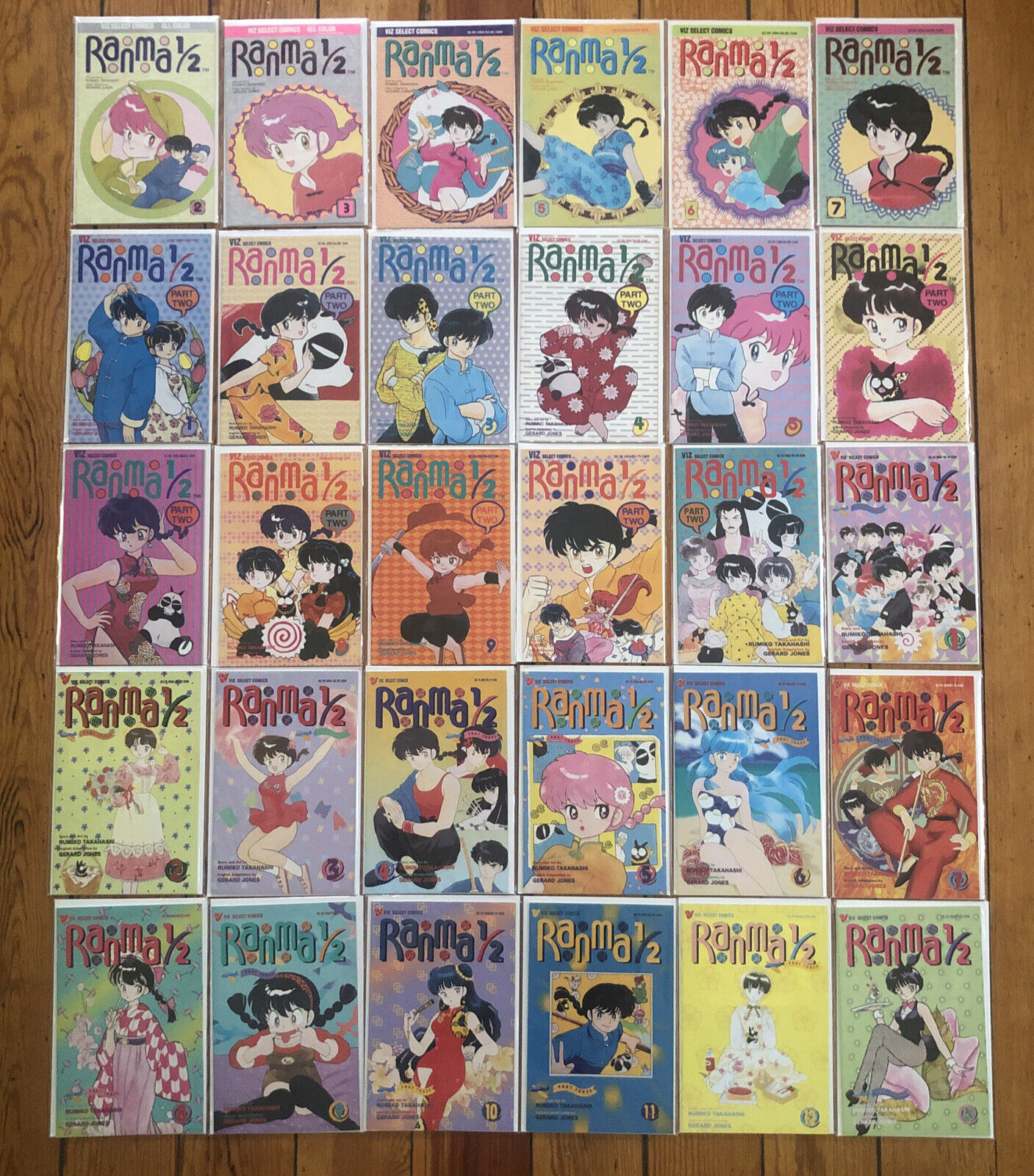 Ranma 1/2 Viz 1989 - R. Takahashi Part One 2-7, Parts 2 & 3 Full Runs, Set of 30