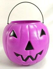 Vintage General Foam Plastics Halloween Pumpkin Made in USA Purple