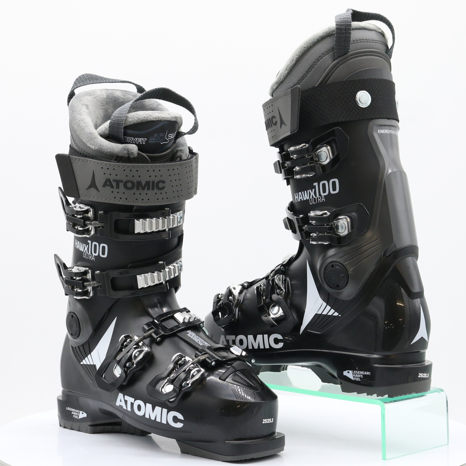 ATOMIC HAWX ULTRA 100 MENS BLACK/DARK GREY SKI BOOTS MONDO 25/25.5 RRP
