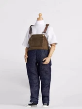 1/12 Casual Splicing Overalls Pants Clothes Model Fit 6in Male Action Figure Toy