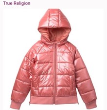 True religion Rose Gold Kids quilted jacket size medium For Ages 8-10 MSRP 120