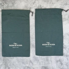 2 Rodd & Gunn Drawstring Dust Bag Hunter Green 14” X 9” Made in Italy