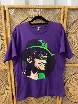 The Riddler Purple 90s Rare DC Comics Batman The Riddler Double Sided Purple T-Shirt Size ...
