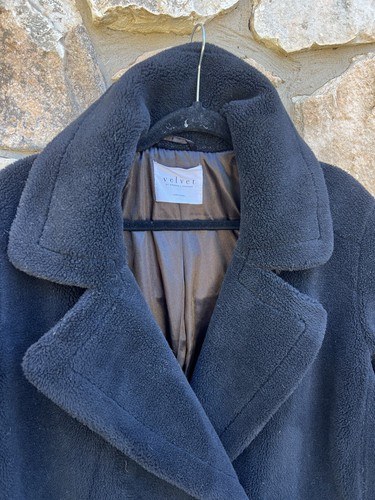 Velvet By Graham & Spencer Black Teddy Coat Large - Picture 4 of 7