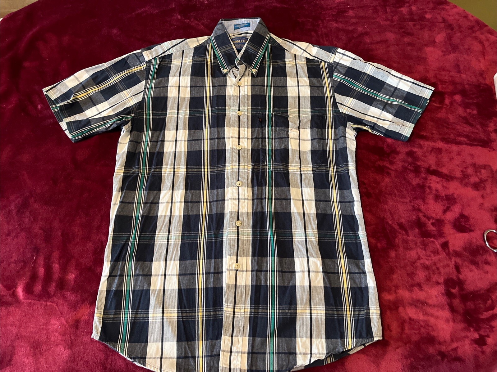 Authentic Pendleton Short Sleeve Plaid Button Shi… - image 1