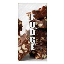 Vertical Vinyl Banner Multiple Sizes Fudge Restaurant Food Bar Outdoor