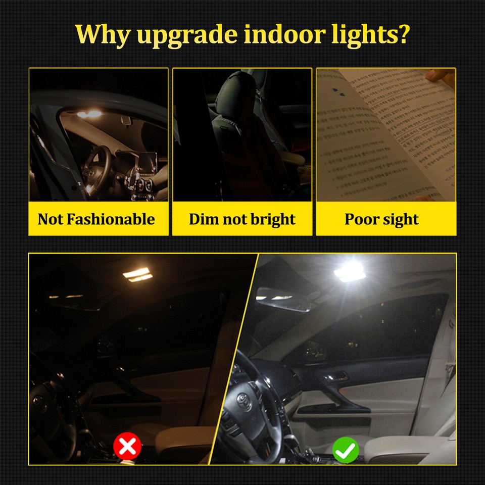 13x White Bulbs Interior LED Lights Canbus Package for 2008-2013 JEEP ...