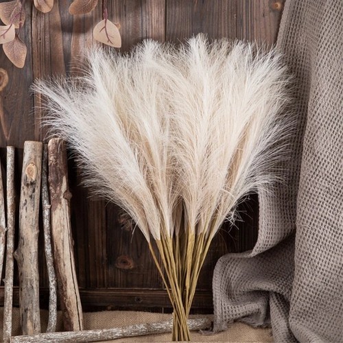 10pcs Artificial Reed Bouquet Fake Flowers for Boho Home Wedding Xmas Decoration - Picture 8 of 20
