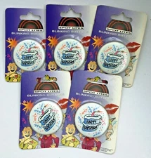 HAPPY BIRTHDAY Blinking Buttons Badges LOT OF 5 - Birthday Parties Party Favors