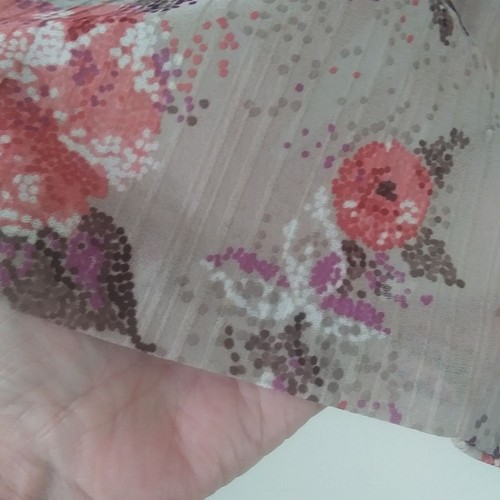 Vintage Devon 1960s 1970s Sheer Floral Blouse, Long Sleeve, Pastel, Union Made - Picture 10 of 11