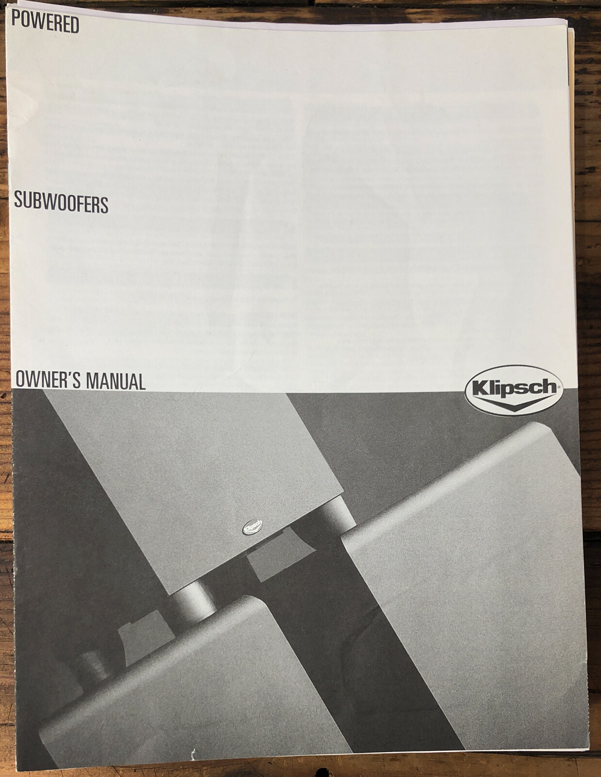Klipsch Powered Subwoofer   Owner / User Manual *Original*