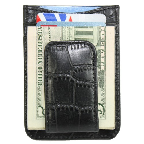 Men's Genuine Leather Wallet ID Credit Card Holder with Magnetic Money Clip - Picture 9 of 14